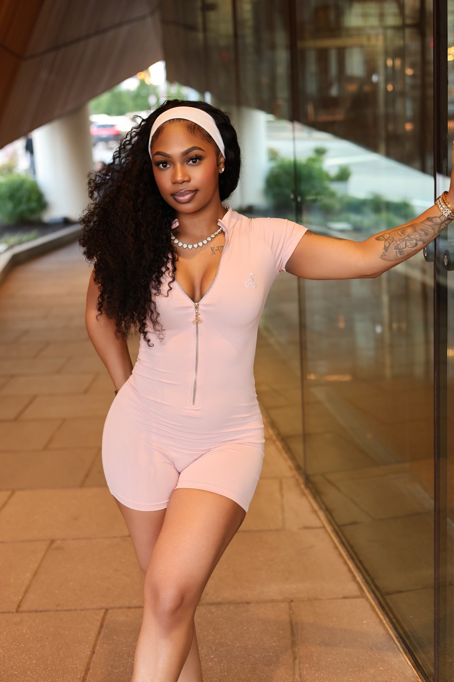 Pink Pilates Romper Set